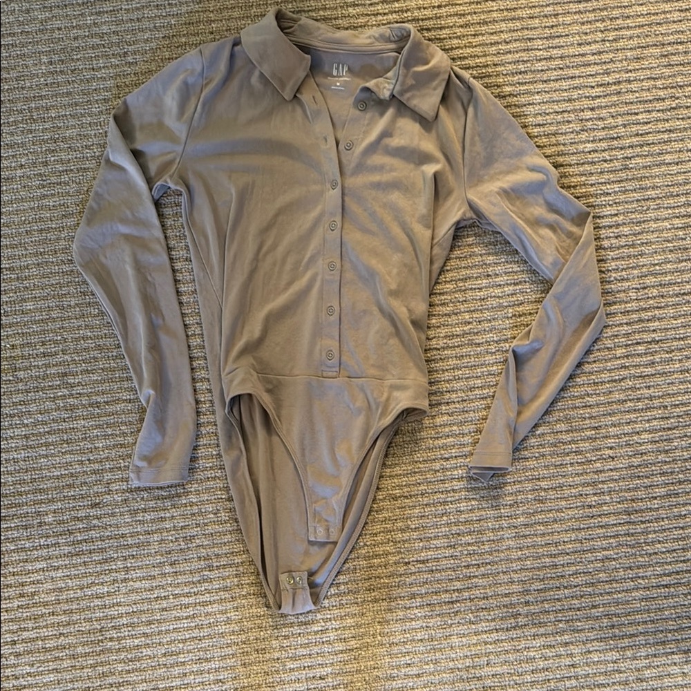 GAP Tan Long Sleeve Bodysuit One Piece